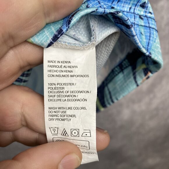 IZOD Saltwater Polo Shirt Mens XL Blue Floral Relaxed Classics All Over Print - Picture 7 of 10